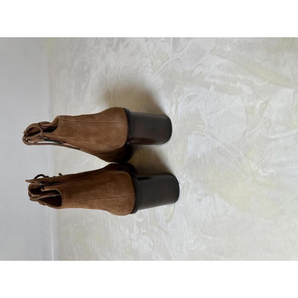 Frye Size 9 M Amy Suede Lace Up Peep Toe Booties - Picture 5 of 7